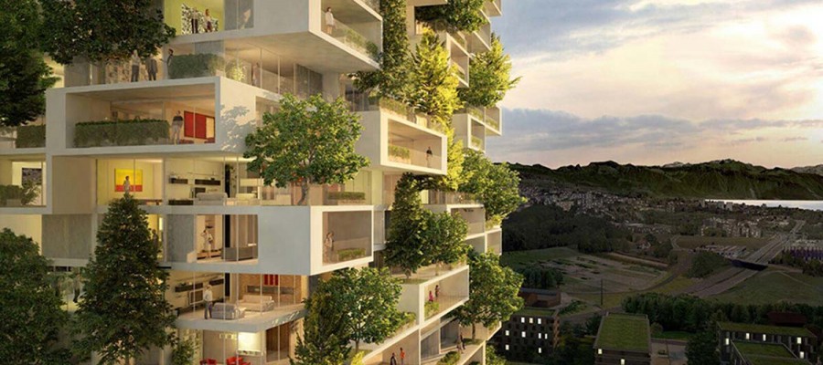 Foret verticale architecturale immeuble chine environnement